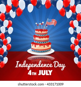 American Independence Day. 4th of July USA Holiday. Vector illustration