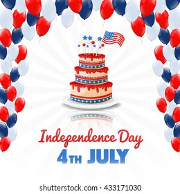 American Independence Day. 4th of July USA Holiday. Vector illustration