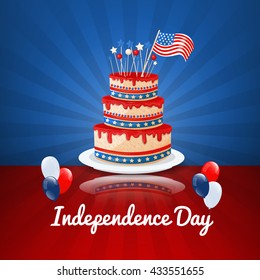 American Independence Day. 4th July USA Holiday Background. Vector illustration