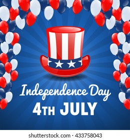 American Independence Day. 4th of July USA Holiday Background. Vector illustration