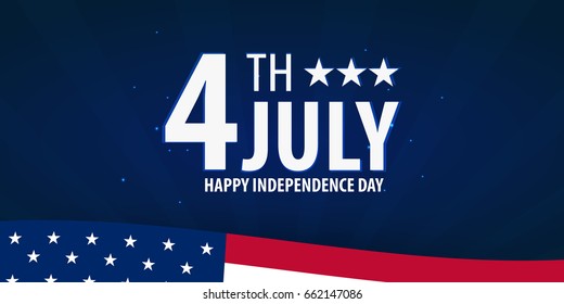 American Independence Day. 4th July. Template background for greeting cards, posters, leaflets and brochure. Vector illustration