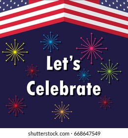 american independence day 4th of July poster, red blue white flag. vector illustration 
