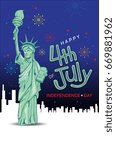 American Independence Day. 4th of July.Vector cards, posters, leaflets and brochure