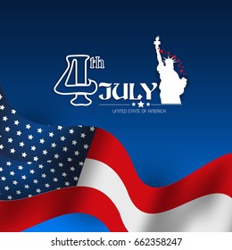 American Independence Day . 4th of July.Vector background for greeting cards, posters, leaflets and brochure. 