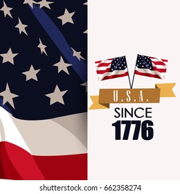 American Independence Day . 4th of July.Vector background for greeting cards, posters, leaflets and brochure. 