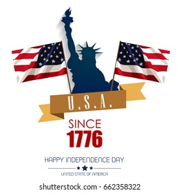 American Independence Day . 4th of July.Vector background for greeting cards, posters, leaflets and brochure. 