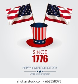 American Independence Day . 4th of July.Vector background for greeting cards, posters, leaflets and brochure. 