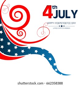American Independence Day . 4th of July.Vector background for greeting cards, posters, leaflets and brochure. 