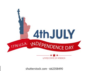 American Independence Day . 4th of July.Vector background for greeting cards, posters, leaflets and brochure. 