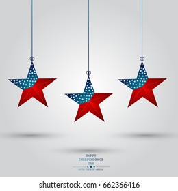 American Independence Day . 4th of July.Vector background for greeting cards, posters, leaflets and brochure. 