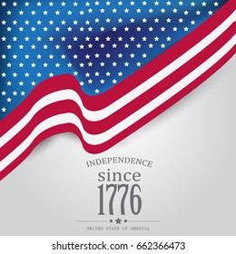 American Independence Day . 4th of July.Vector background for greeting cards, posters, leaflets and brochure. 