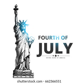 American Independence Day . 4th of July.Vector background for greeting cards, posters, leaflets and brochure. 