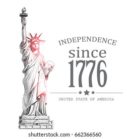 American Independence Day . 4th of July.Vector background for greeting cards, posters, leaflets and brochure. 