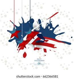American Independence Day . 4th of July.Vector background for greeting cards, posters, leaflets and brochure. 