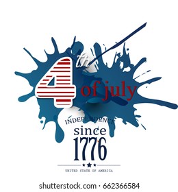 American Independence Day . 4th of July.Vector background for greeting cards, posters, leaflets and brochure. 