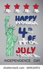 American Independence Day. 4th of July.Vector cards, posters, leaflets and brochure