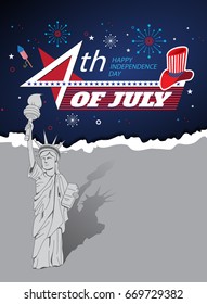 American Independence Day. 4th of July.Vector cards, posters, leaflets and brochure