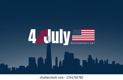 American Independence Day Background. Fourth of July. Vector illustration