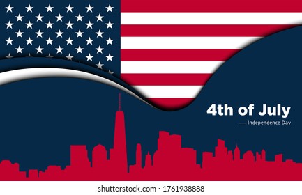 American Independence Day Background. Fourth of July. Vector illustration