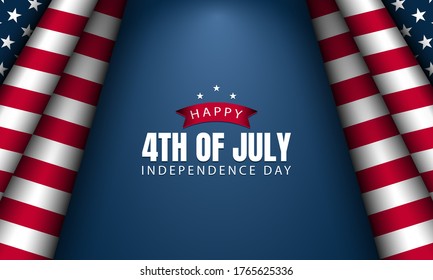 Antecedentes del Día de la Independencia de Estados Unidos. 4 de julio. Ilustración del vector