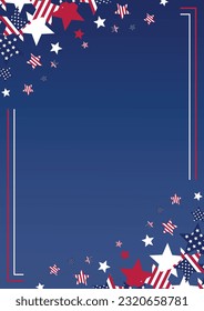 fondo del día de la independencia americana, con decoración de estrellas. diseño vectorial para banner, tarjeta de saludo, presentación, folleto, web, medios sociales.