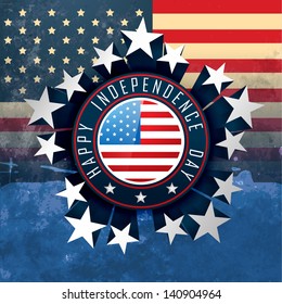 american independence day badge label design