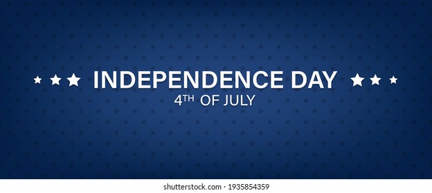 American Independence day banner. Blue star background. Happy 4th of July, vector illustration