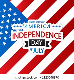 American Independence day card with creative design vector