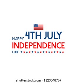 American Independence day card with USA flag and light background