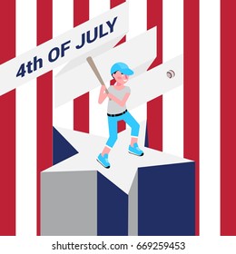 american independence day celebrating set of illustrations freedom