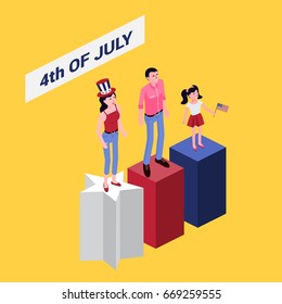 american independence day celebrating set of illustrations freedom
