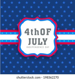 American Independence Day celebration concept with stylish text. 