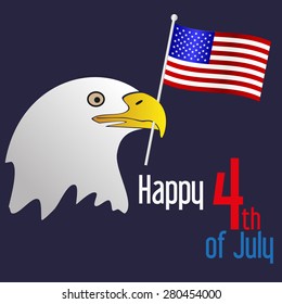 American independence day celebration with eagle and flag eps10