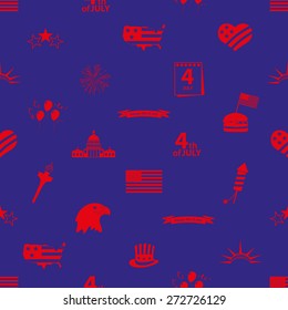 american independence day celebration icons seamless pattern eps10