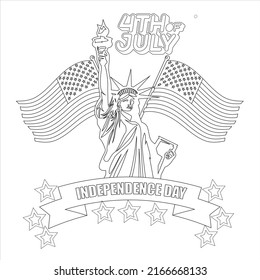 American Independence Day Coloring Page Kids Stock Vector (Royalty Free ...