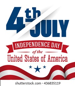American independence day design. Fourth of July patriotic banner.
