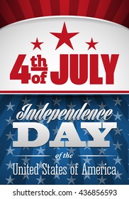 American independence day design. Fourth of July patriotic banner.