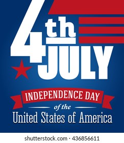American independence day design. Fourth of July patriotic banner.
