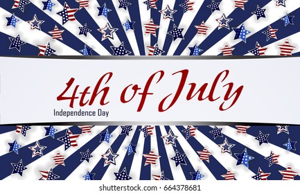 American Independence Day design. A template background for greeting cards, posters, leaflets and brochure. Vector lettering illustration EPS10