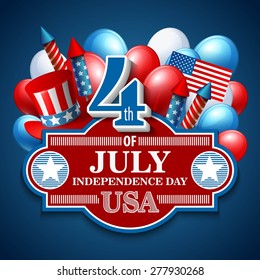 American Independence Day. Festive vector illustration EPS 10.