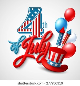 American Independence Day. Festive vector illustration EPS 10.