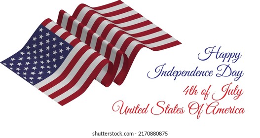 AMERICAN INDEPENDENCE DAY WITH FLAG. JULY 4th.