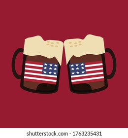 American Independence Day Flat Illustration