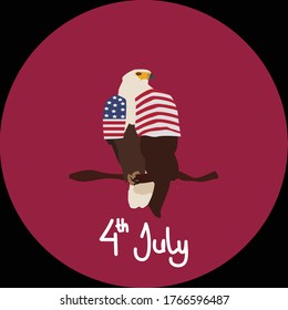American Independence Day Flat Illustration