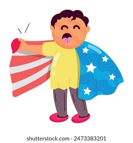 American Independence Day Flat Stickers 
