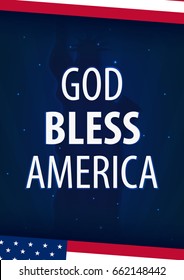 American Independence Day. God Bless America. 4th of July. Template background for greeting cards, posters, leaflets and brochure. Vector illustration