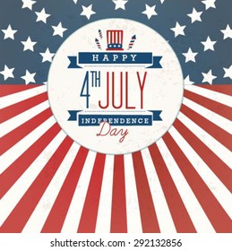 American Independence Day Greeting Card in Vintage Style