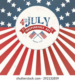 American Independence Day Greeting Card in Vintage Style