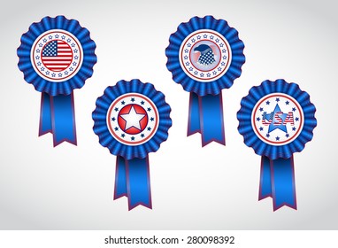 American Independence Day. Holiday badges