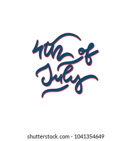 American independence day lettering design. 4th of July. Vector illustration. Typography design elements for prints, cards, posters, products packaging, branding.